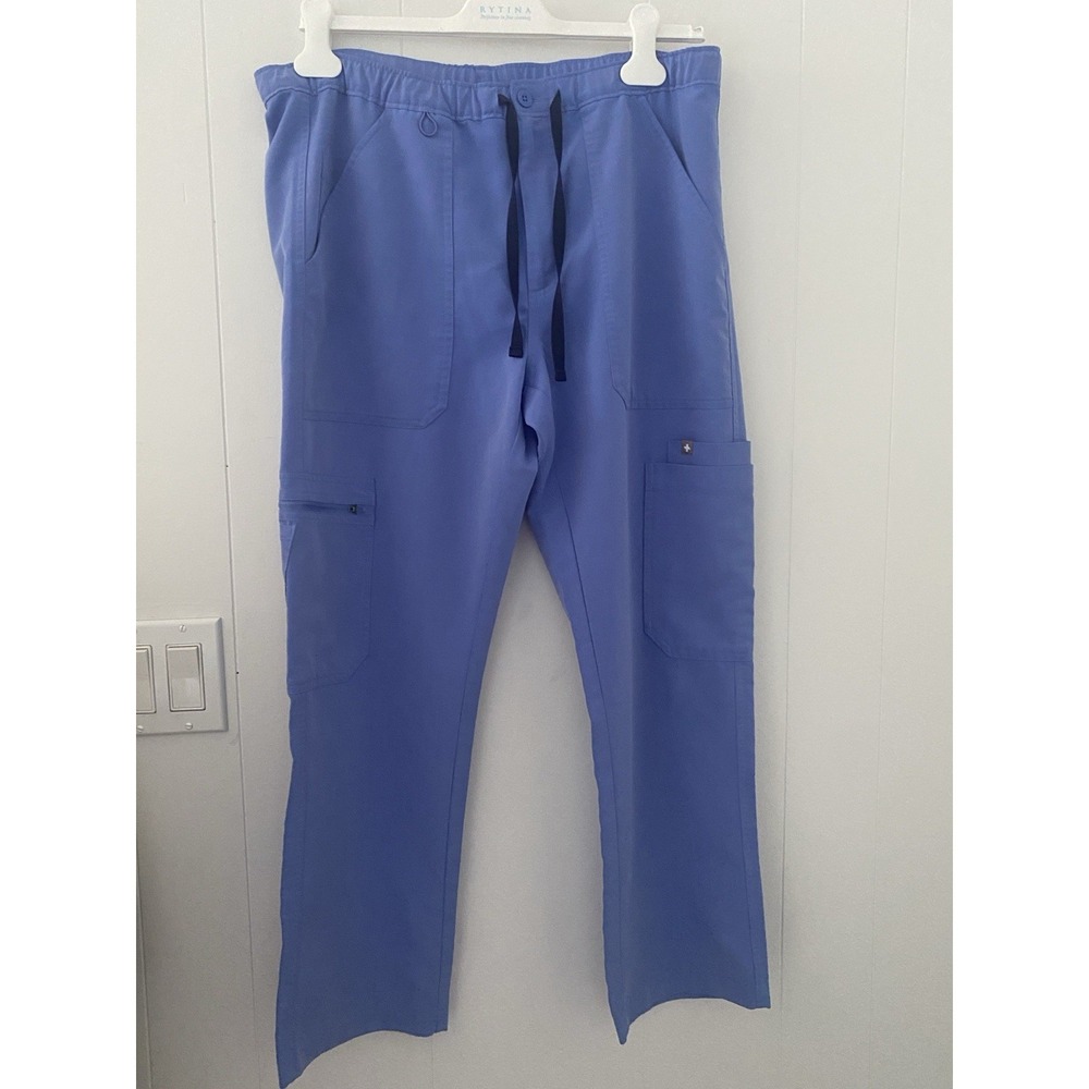 FIGS Men's Cairo Cargo Scrub Pants  Size Medium Short In Ceil Blue